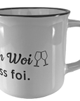 KAFFEEBECHER "Erscht Kaffee dann Woi..." (weiß) - Pfälzer Freiheit