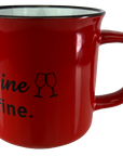 KAFFEEBECHER "First coffee then wine" (rot) - Pfälzer Freiheit