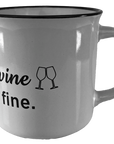 KAFFEEBECHER "First coffee then wine" (weiß) - Pfälzer Freiheit