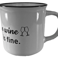 KAFFEEBECHER "First coffee then wine" (weiß) - Pfälzer Freiheit