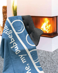 KUSCHELDECKE "Me, my Dubbeglas and I" (mineralblau)