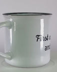 KAFFEEBECHER "First coffee then wine" (weiß)