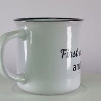 KAFFEEBECHER "First coffee then wine" (weiß)