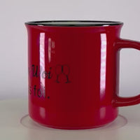 KAFFEEBECHER "Erscht Kaffee dann Woi..." (rot)