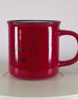 KAFFEEBECHER "First coffee then wine" (rot)