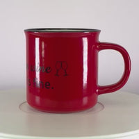 KAFFEEBECHER "First coffee then wine" (rot)
