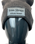 WENDE-MÜTZE "Uffbasse & kenn Stress" (dunkelgrau)