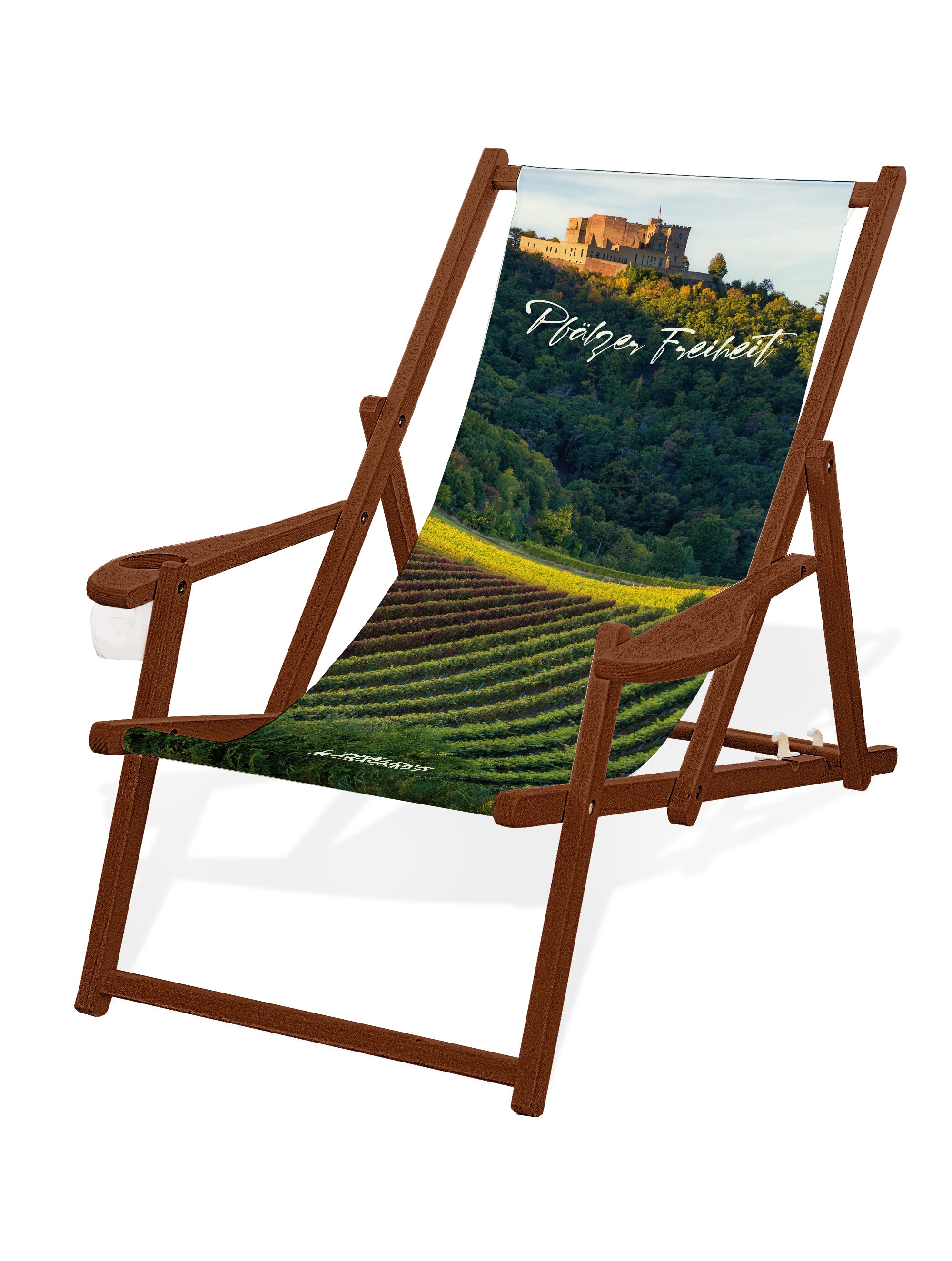 LIEGESTUHL MIT GETRÄNKEHALTER  mit Foto-Motiv(en) - Pfälzer Freiheit