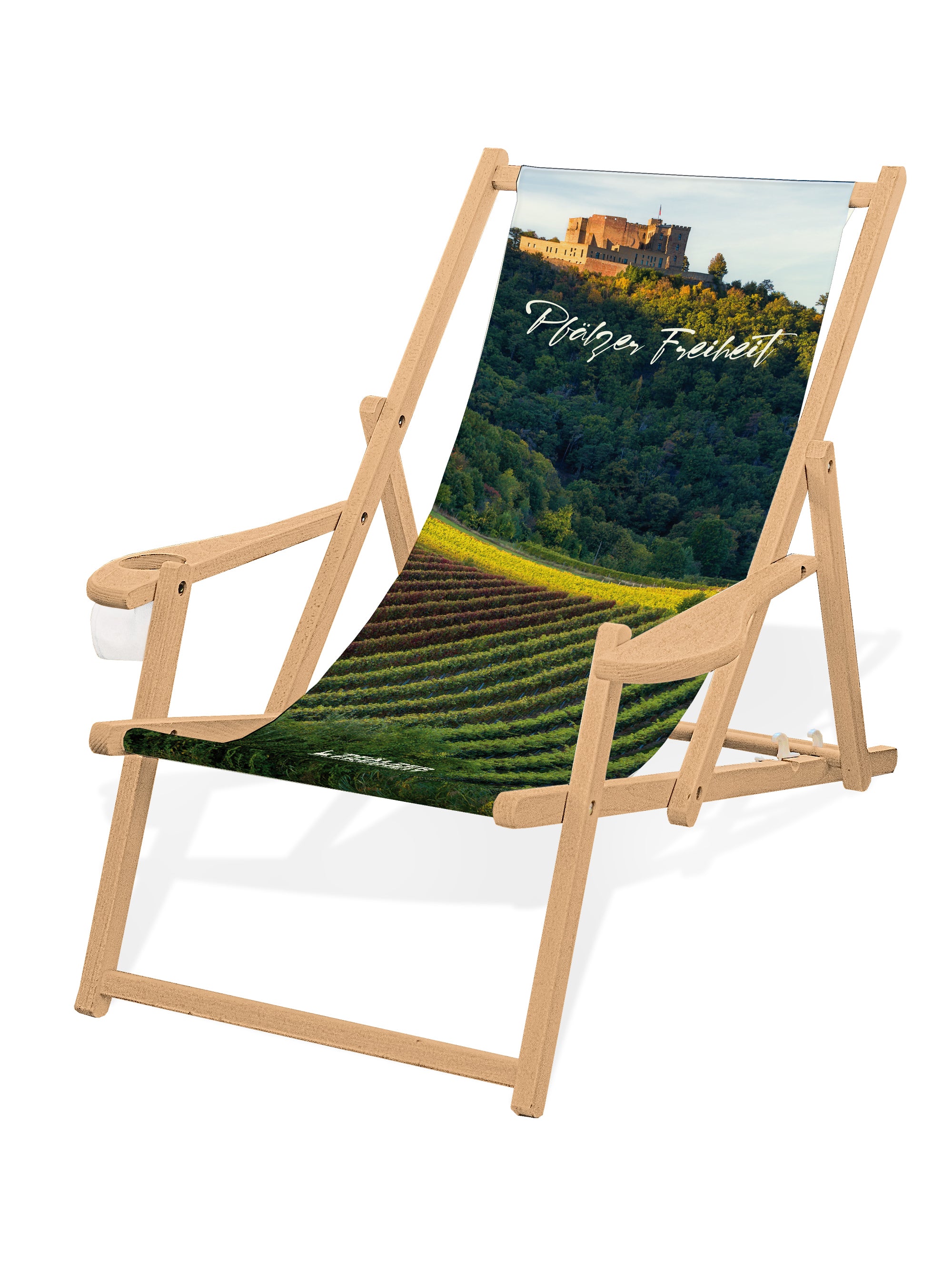 LIEGESTUHL MIT GETRÄNKEHALTER  mit Foto-Motiv(en) - Pfälzer Freiheit