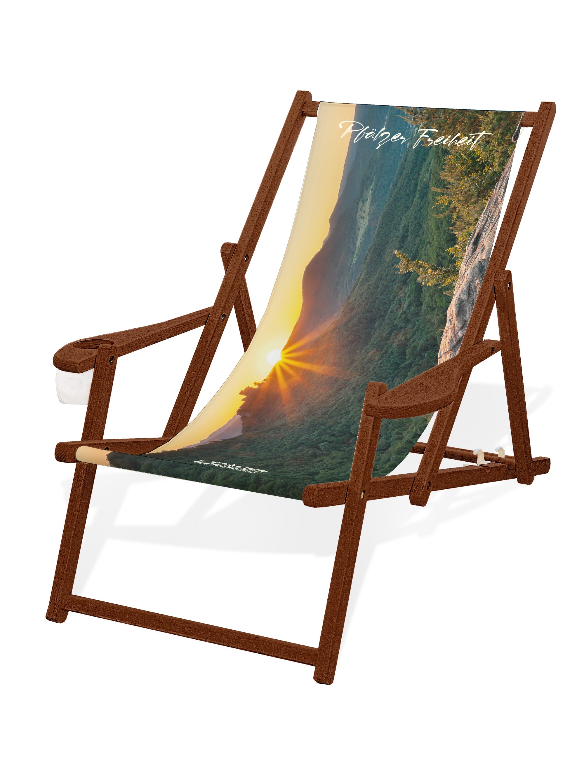 LIEGESTUHL MIT GETRÄNKEHALTER  mit Foto-Motiv(en) - Pfälzer Freiheit
