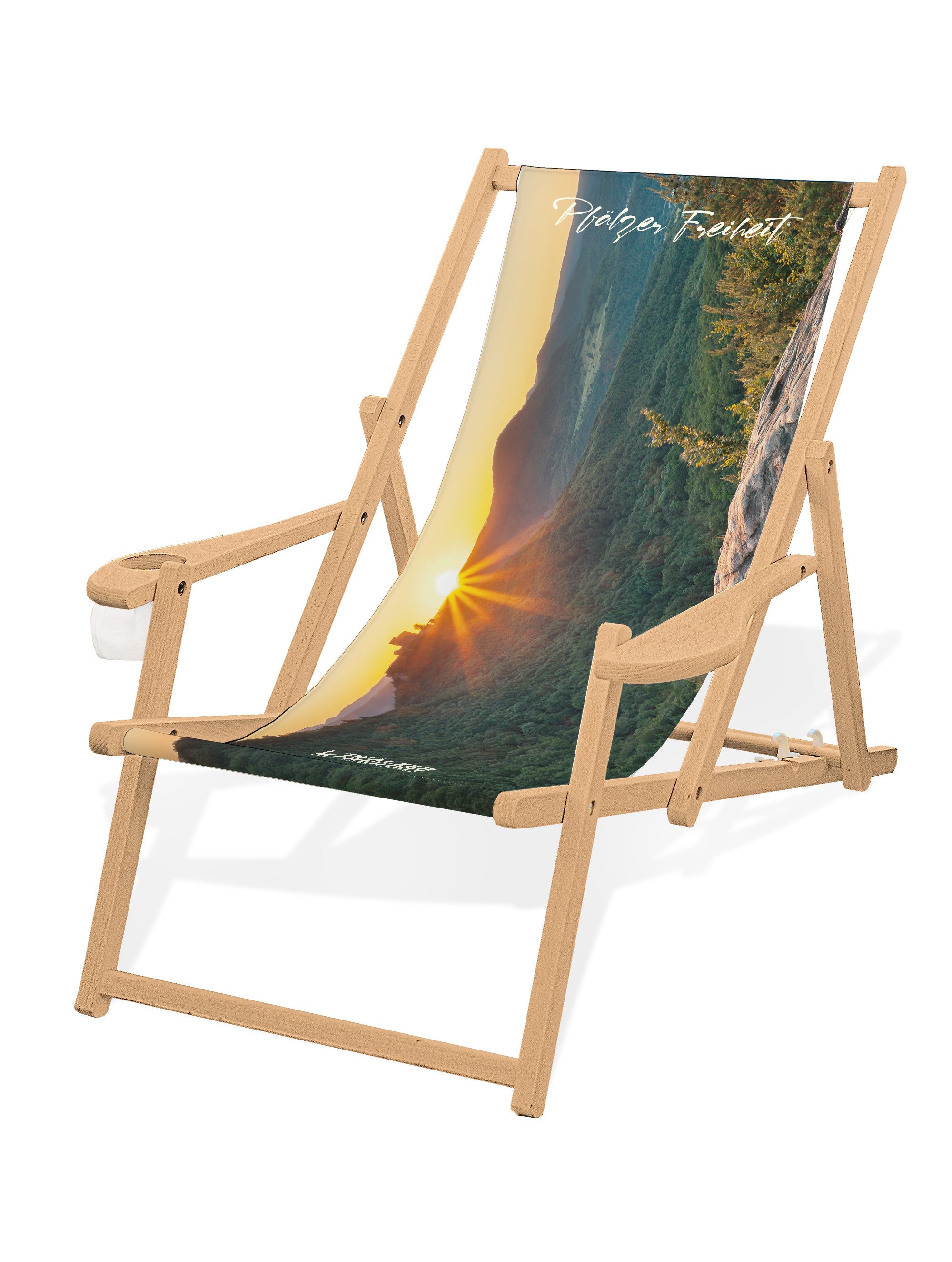 LIEGESTUHL MIT GETRÄNKEHALTER  mit Foto-Motiv(en) - Pfälzer Freiheit
