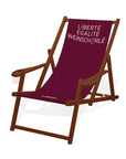 LIEGESTUHL MIT GETRÄNKEHALTER "Liberté, Egalité, Weinschorlé" - Pfälzer Freiheit
