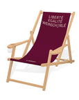 LIEGESTUHL MIT GETRÄNKEHALTER "Liberté, Egalité, Weinschorlé" - Pfälzer Freiheit