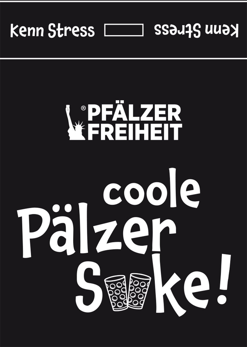 SOCKEN &quot;coole Pälzer Socke&quot; KENN STRESS (schwarz/weiß) - Pfälzer Freiheit