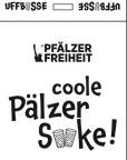 SOCKEN "coole Pälzer Socke" UFFBASSE (weiß/schwarz) - Pfälzer Freiheit