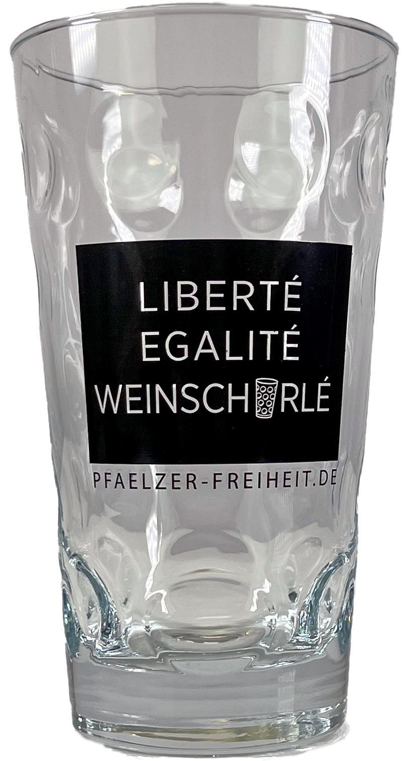DUBBEGLAS-SET (6 Stk.) &amp;quot;Liberté, Egalité, Weinschorlé&amp;quot; – Pfälzer Freiheit