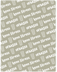 KUSCHELDECKE "Ufbasse/kenn Stress" (taupe) - Pfälzer Freiheit