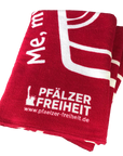 Sauna-/Badetuch "Me, my Dubbeglas and I" (rot) - Pfälzer Freiheit