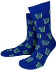 Socken "coole Pälzer Socke" (blau/gelb) - Pfälzer Freiheit