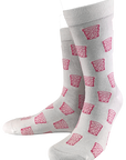Socken "coole Pälzer Socke" (weiß/pink) - Pfälzer Freiheit
