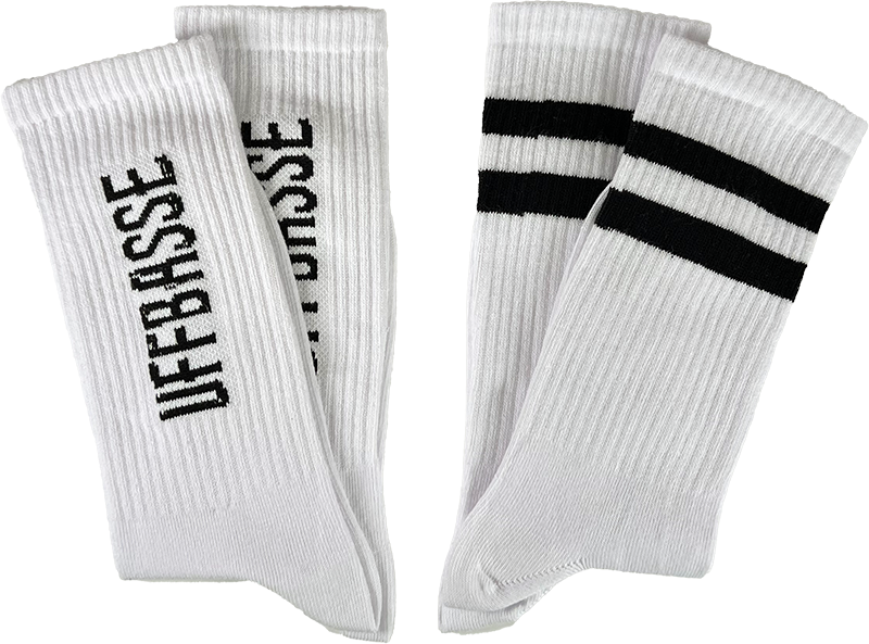 SOCKEN &quot;coole Pälzer Socke&quot; UFFBASSE (weiß/schwarz) - Pfälzer Freiheit