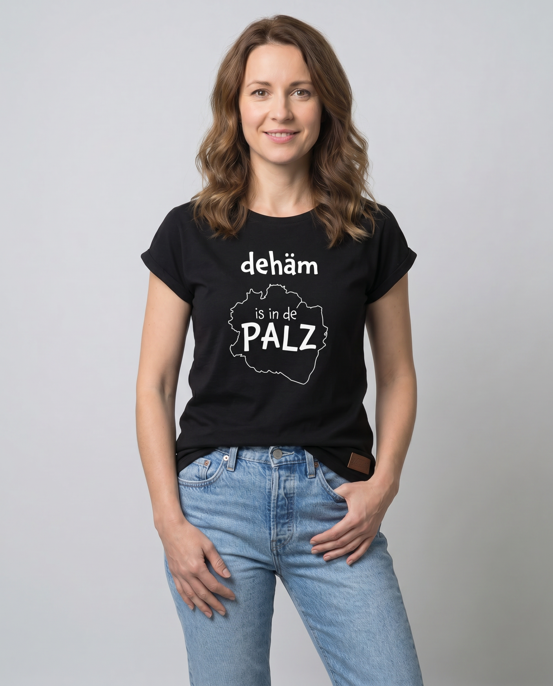 DAMEN T-SHIRT "dehäm is in de PALZ" - Pfälzer Freiheit