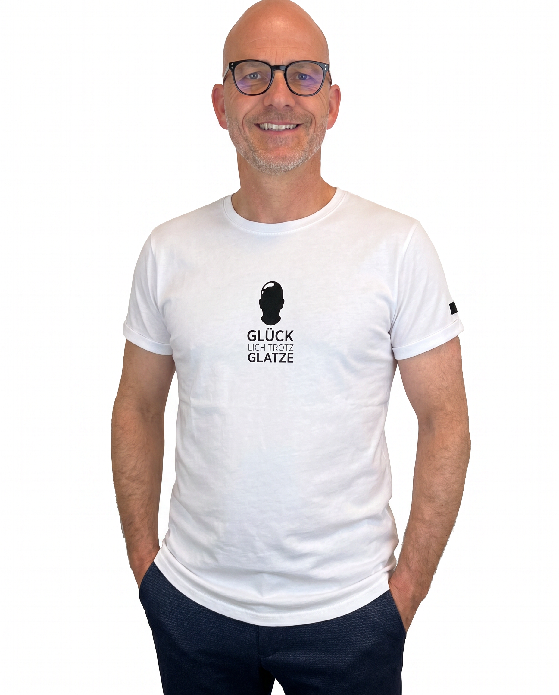 HERREN T-SHIRT "Glücklich trotz Glatze" - Pfälzer Freiheit