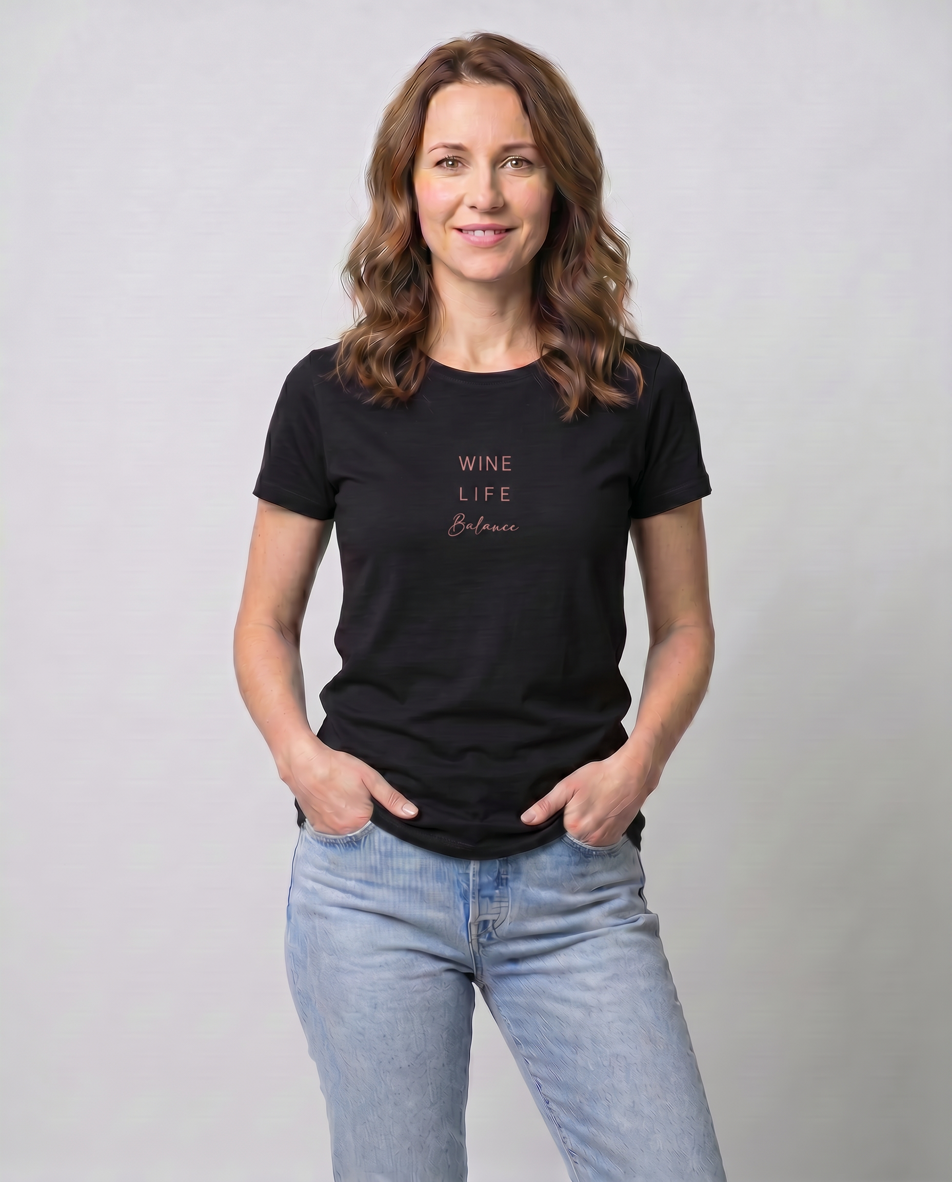 DAMEN T-SHIRT "Wine Life Balance" (metallic) - Pfälzer Freiheit