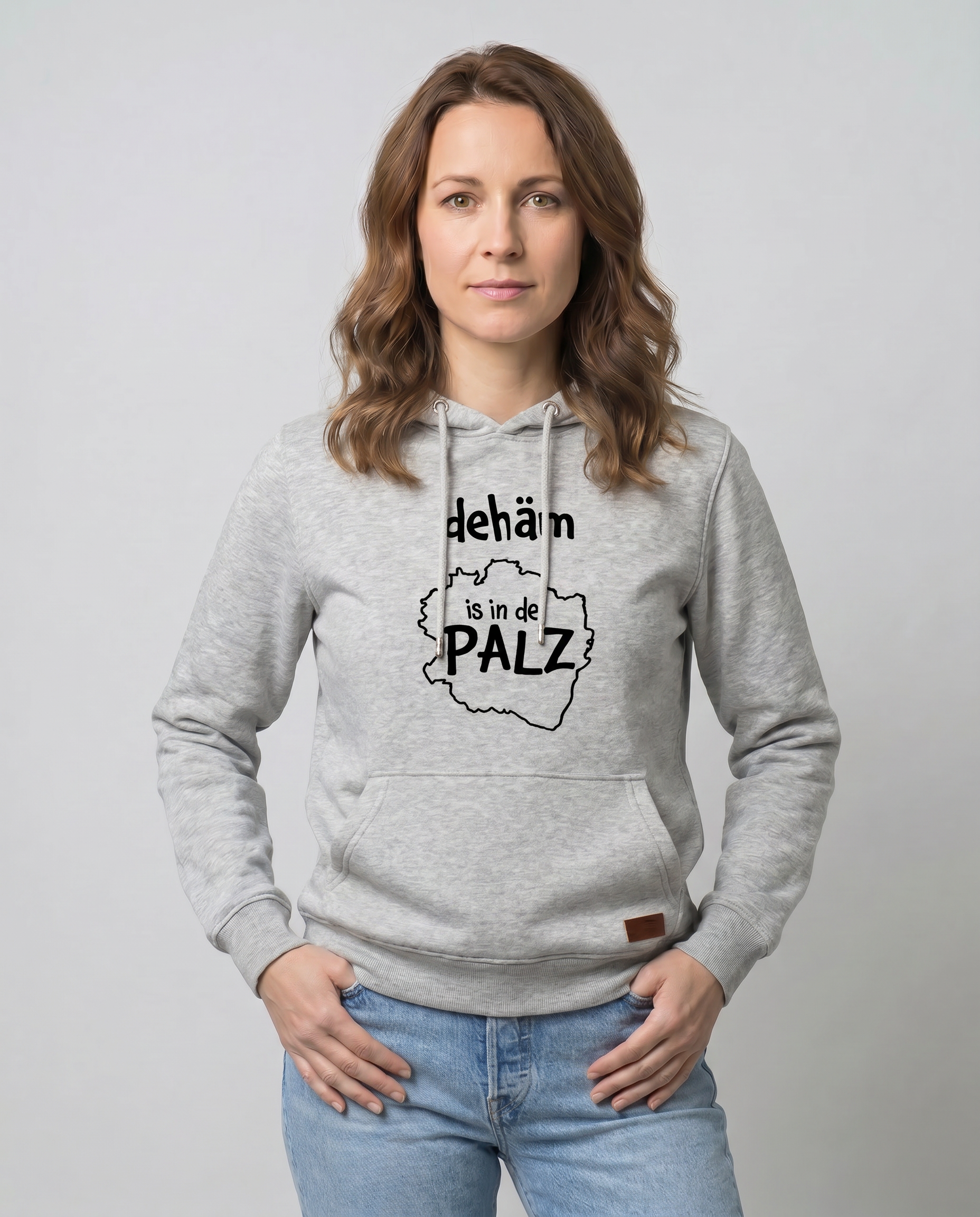 DAMEN HOODIE "dehäm is in de Palz" - Pfälzer Freiheit