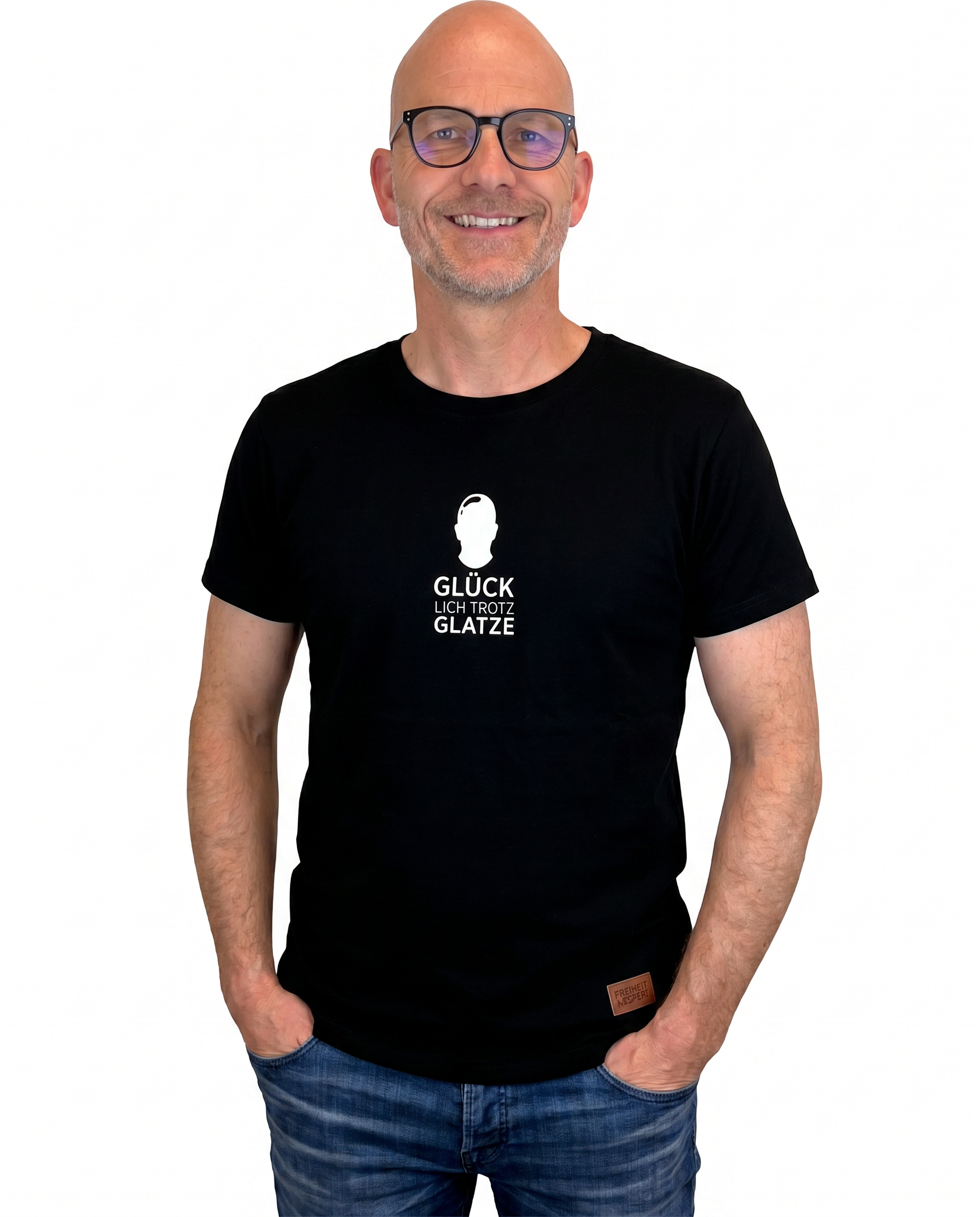 HERREN T-SHIRT "Glücklich trotz Glatze" - Pfälzer Freiheit