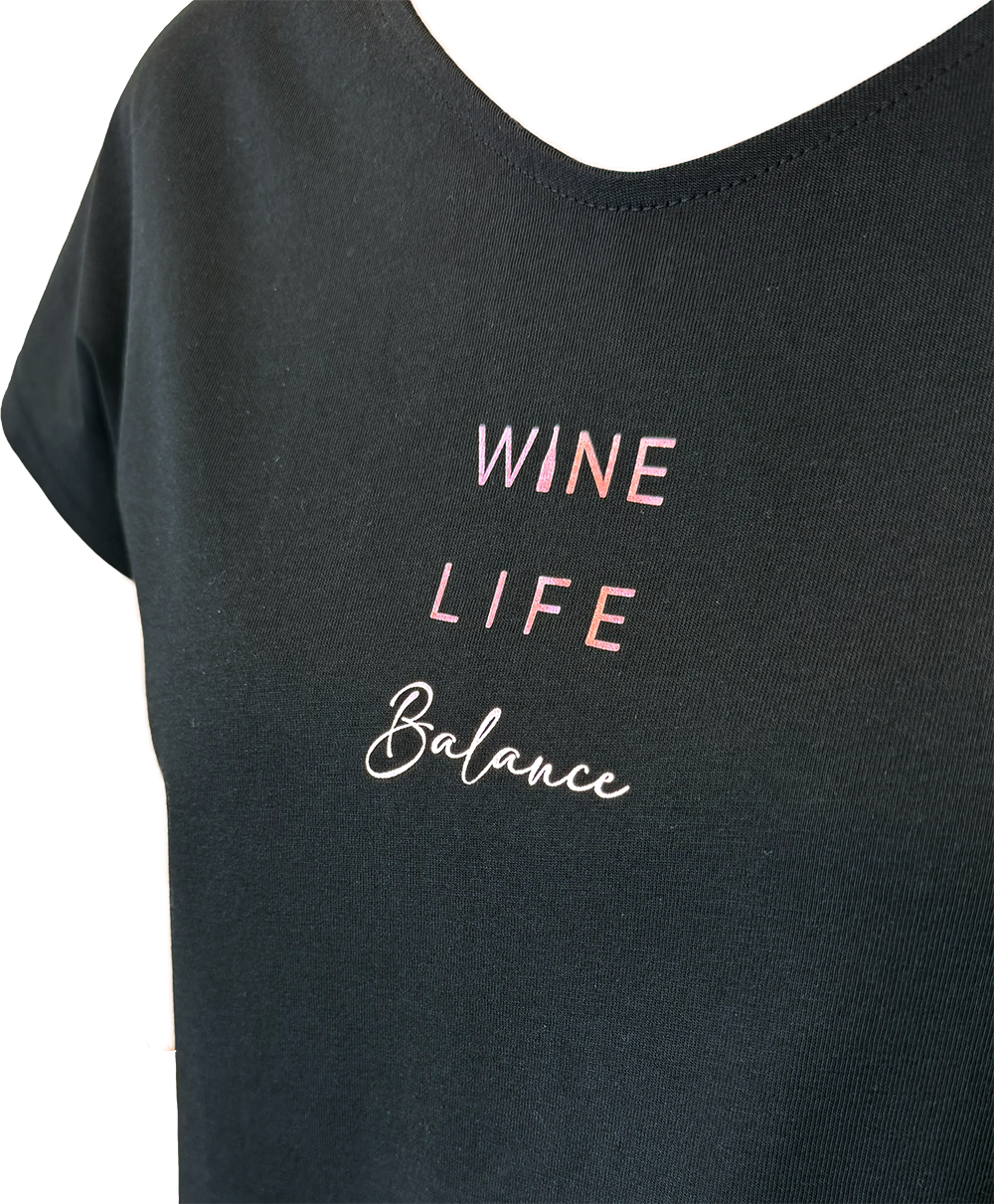 DAMEN T-SHIRT "Wine Life Balance" 2 - Pfälzer Freiheit
