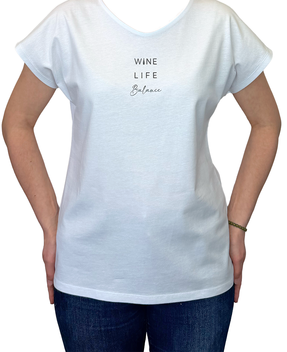 DAMEN T-SHIRT "Wine Life Balance" 2 - Pfälzer Freiheit