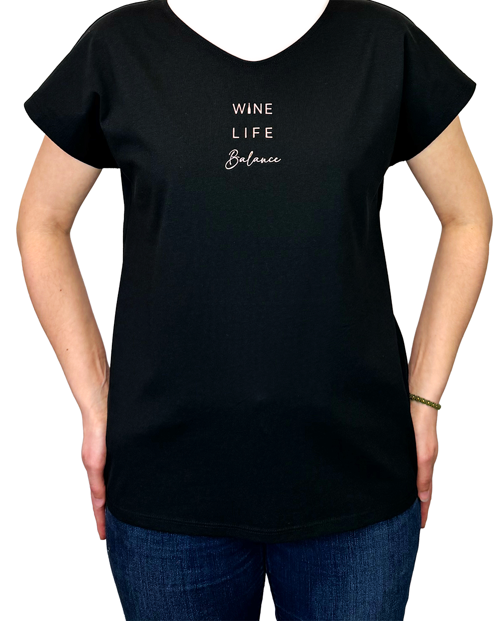 DAMEN T-SHIRT "Wine Life Balance" 2 - Pfälzer Freiheit