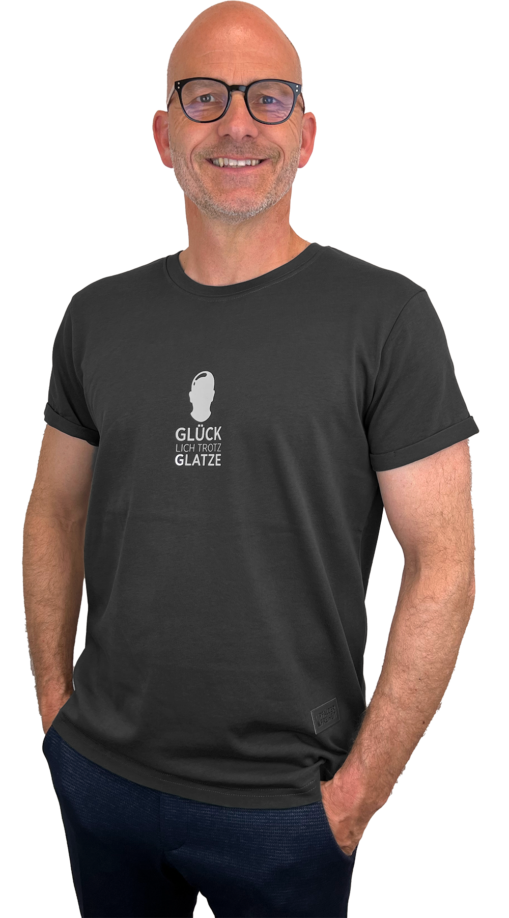 HERREN T-SHIRT "Glücklich trotz Glatze" - Pfälzer Freiheit