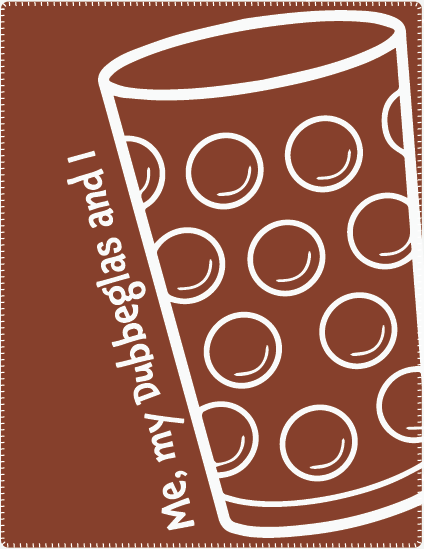 KUSCHELDECKE &quot;Me, my Dubbeglas and I&quot; (rostrot)