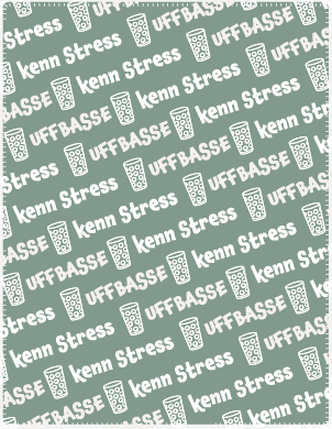 KUSCHELDECKE &quot;Uffbasse/kenn Stress&quot; (salbei)