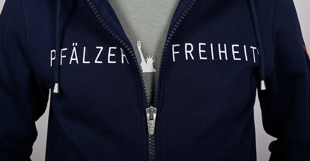 HERREN SWEATJACKE &quot;Pfälzer Freiheit&quot; - Pfälzer Freiheit