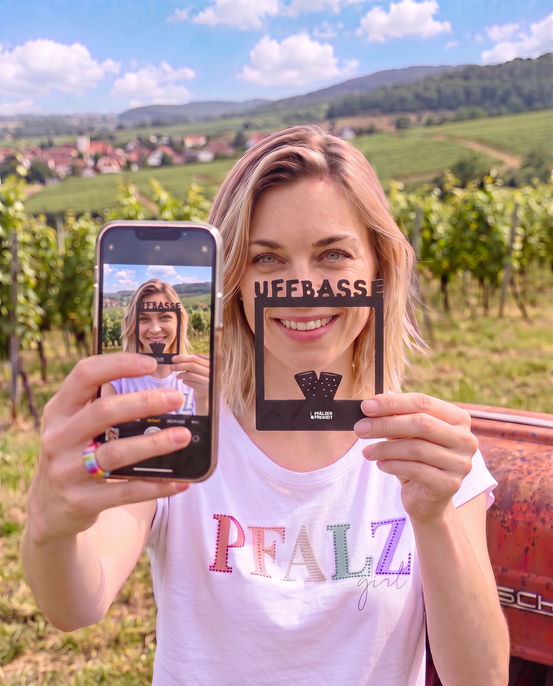 SELFIE-RAHMEN "UFFBASSE" - Pfälzer Freiheit