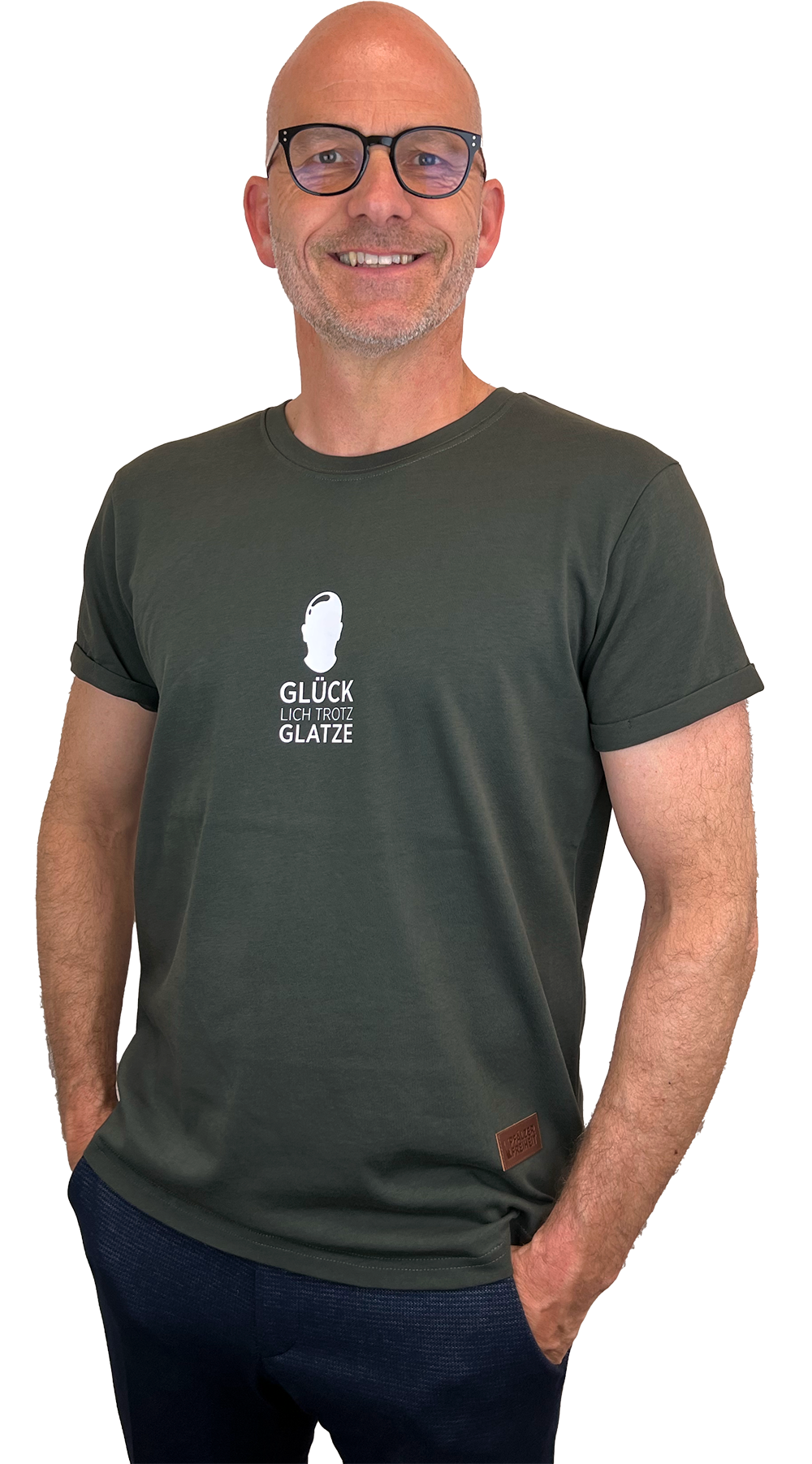 HERREN T-SHIRT "Glücklich trotz Glatze" - Pfälzer Freiheit