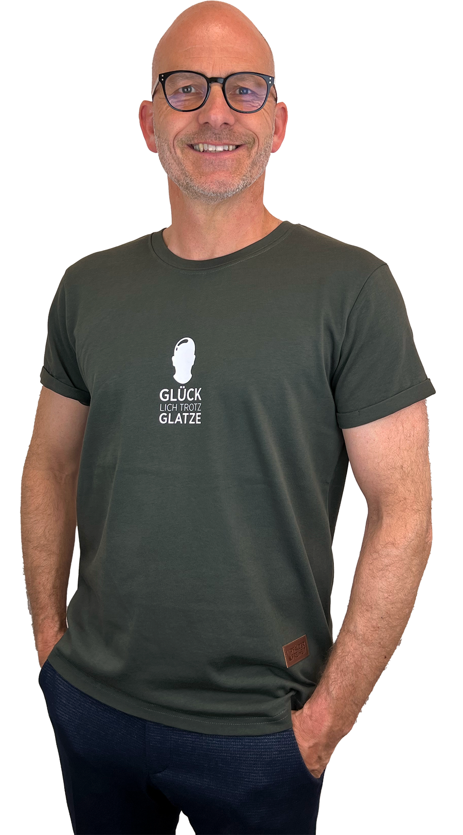 HERREN T-SHIRT "Glücklich trotz Glatze" - Pfälzer Freiheit