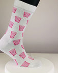 SOCKEN "coole Pälzer Socke" (weiß/pink)