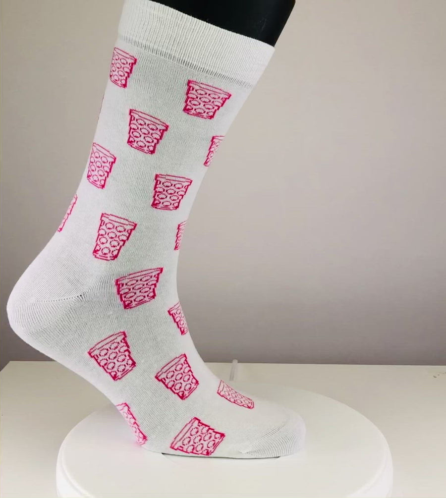 SOCKEN "coole Pälzer Socke" (weiß/pink)