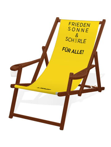 LIEGESTUHL MIT GETRÄNKEHALTER  "Frieden Sonne ... " - Pfälzer Freiheit