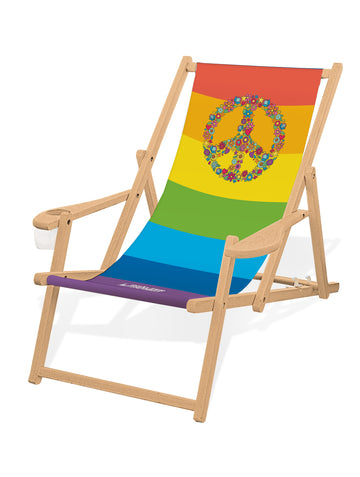 LIEGESTUHL MIT GETRÄNKEHALTER  "PEACE " - Pfälzer Freiheit