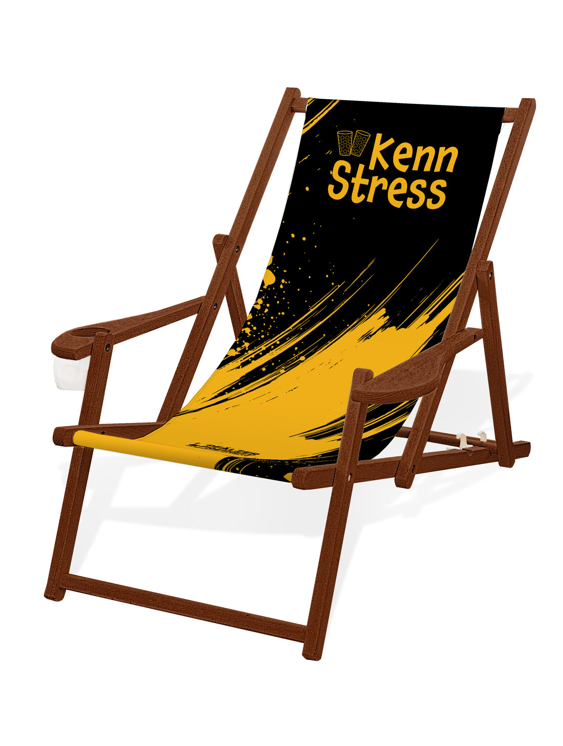 LIEGESTUHL MIT GETRÄNKEHALTER  "kenn Stress" - Pfälzer Freiheit
