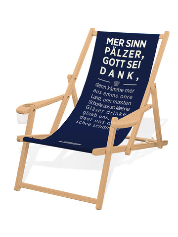 LIEGESTUHL MIT GETRÄNKEHALTER  "Mer sin Pälzer ... " - Pfälzer Freiheit