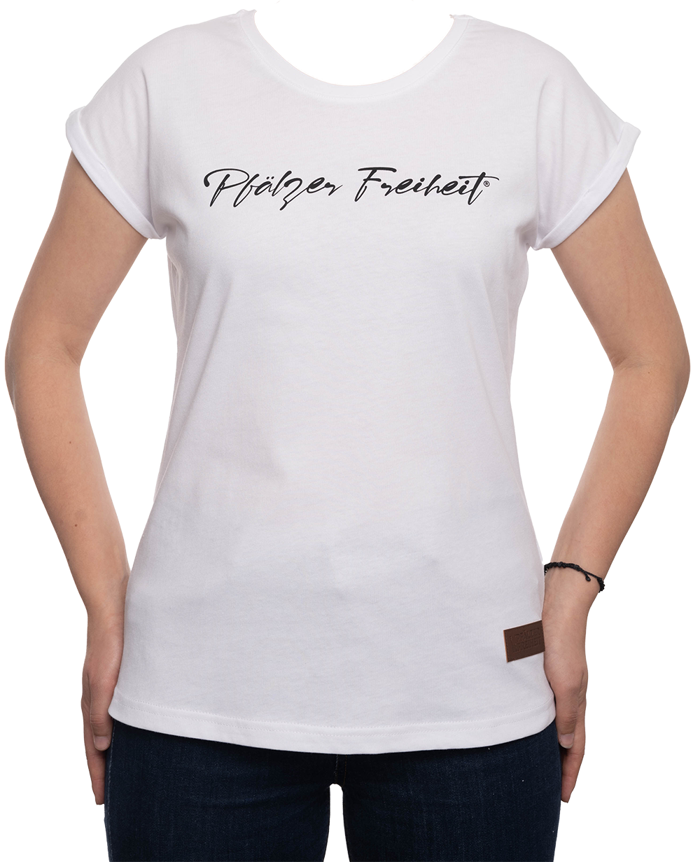 Damen T-Shirt &quot;Pfälzer Freiheit&quot; (Schwingschrift) - Pfälzer Freiheit