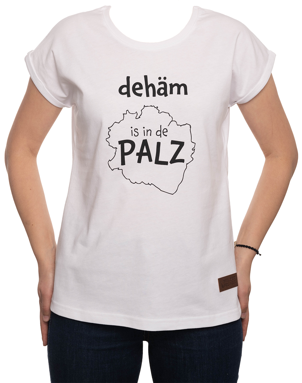 Damen T-Shirt &quot;dehäm is in de PALZ&quot; - Pfälzer Freiheit