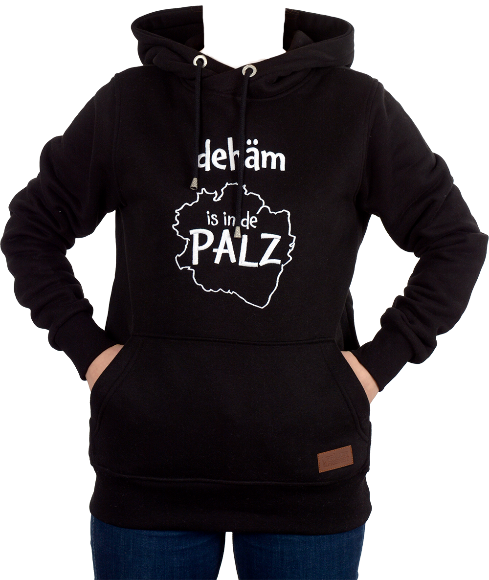 DAMEN HOODIE "dehäm is in de Palz" - Pfälzer Freiheit