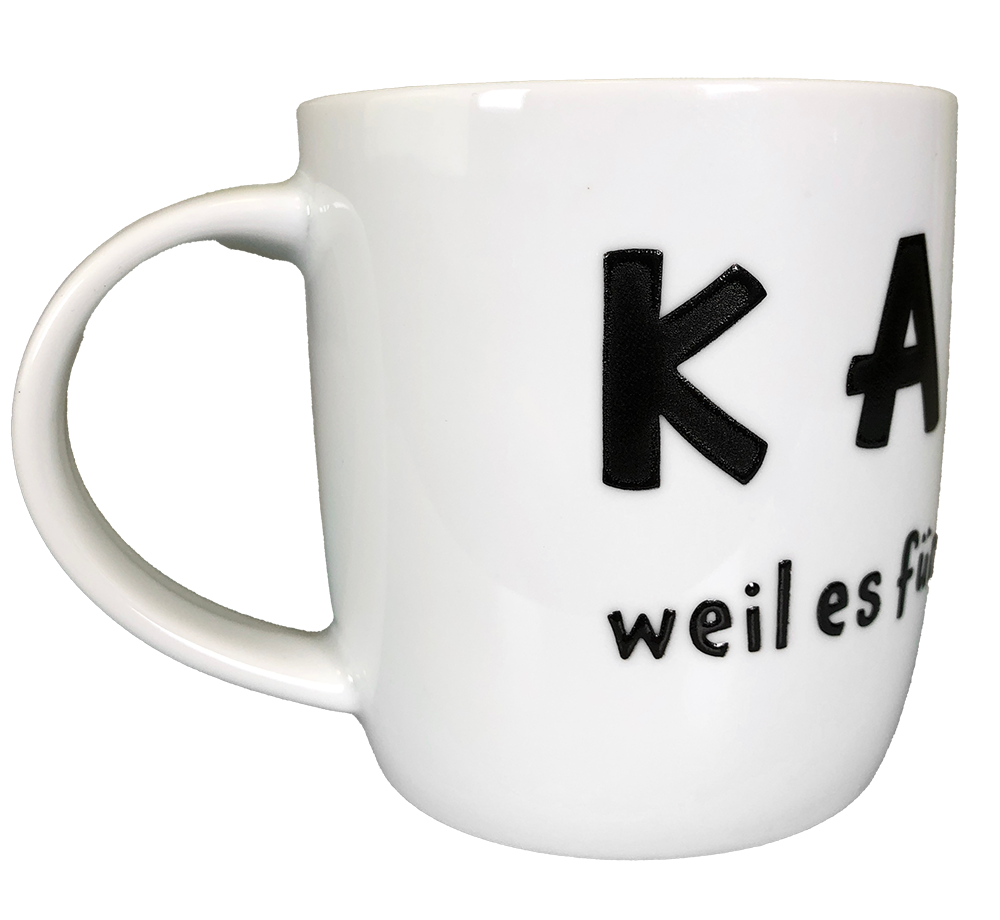 Kaffeebecher "KAFFEE weil es für Wein zu früh ist!" (weiß) - Pfälzer Freiheit